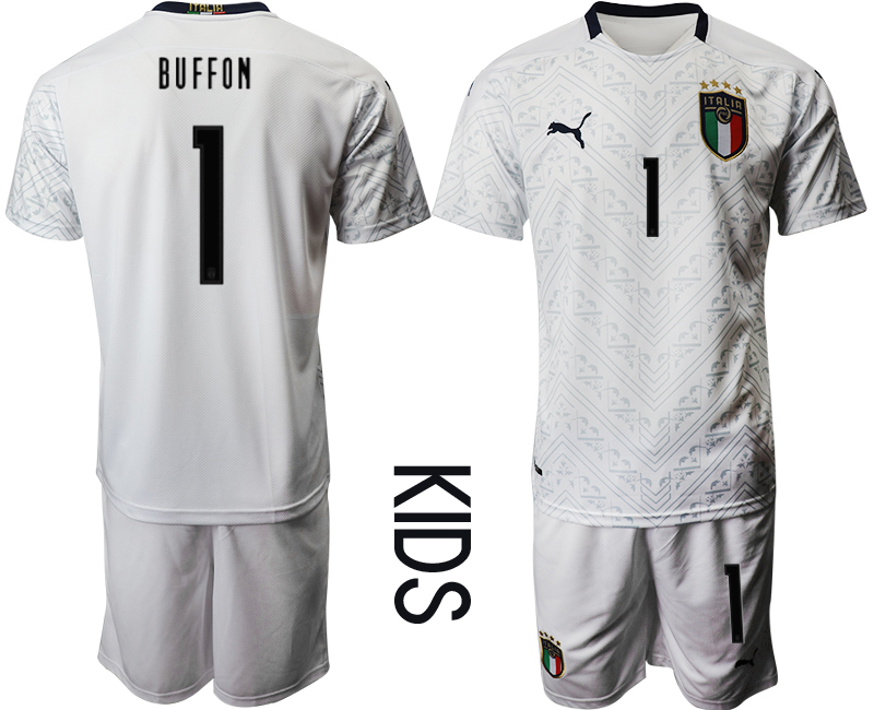 Youth 2021 European Cup Italy away white #1 Soccer Jersey